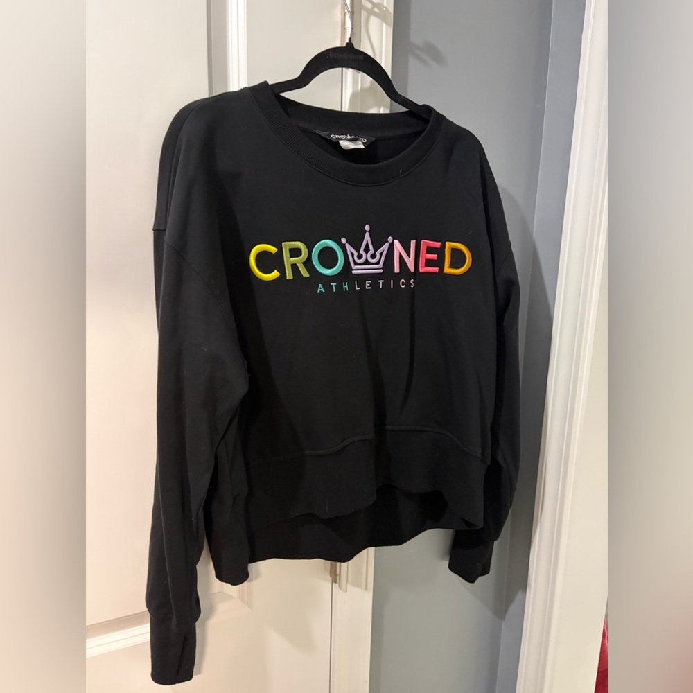 Crown Athletics Black Sweatshirt with Colorful Logo